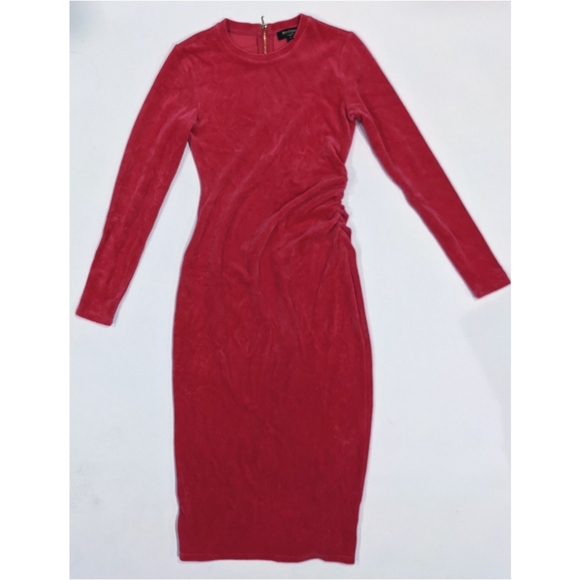 Crushed velvet Juicy Couture rusched hot pink Holiday dress - Picture 4 of 8